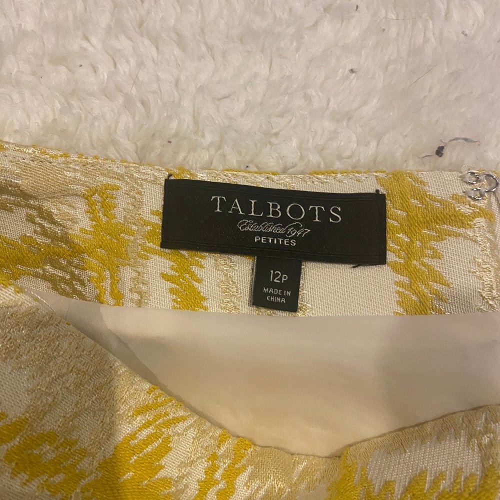 talbot white and gold skirt in size 12p